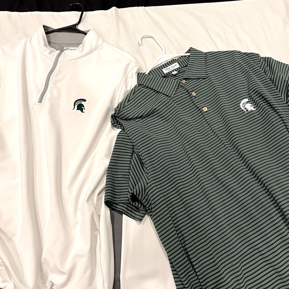 Peter Millar Pullover and Polo XL Michigan State